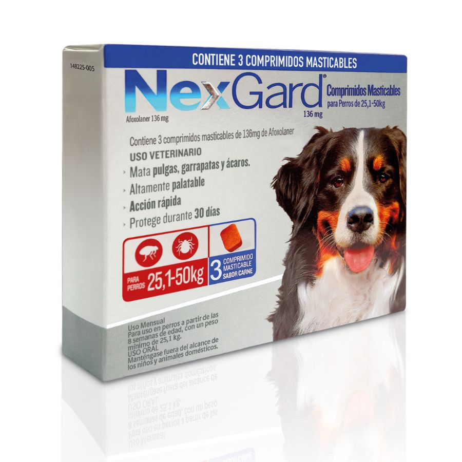 Desparasitante Nexgard caja de 3 comp para perros de 25 a 50 KG, , large image number null